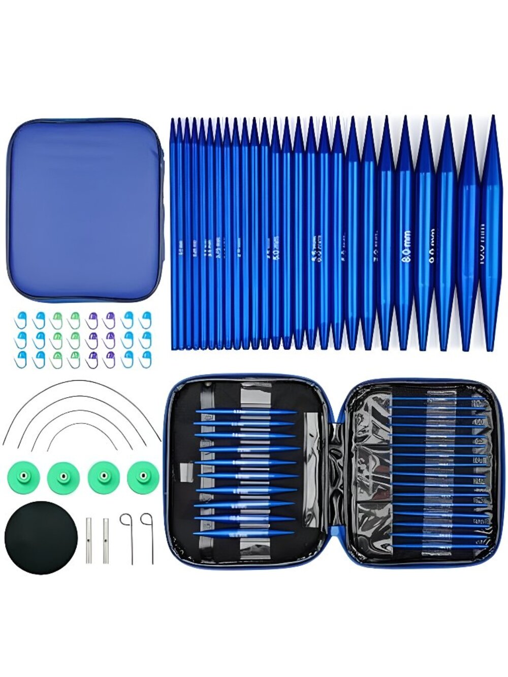 13 Pairs Interchangeable Circular Knitting Needles Set, 3mm-10mm